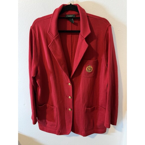 Lauren Ralph Lauren Sweaters - Lauren Ralph Lauren Royal Crest Sweater Cardigan PETITE Large PL Vintage